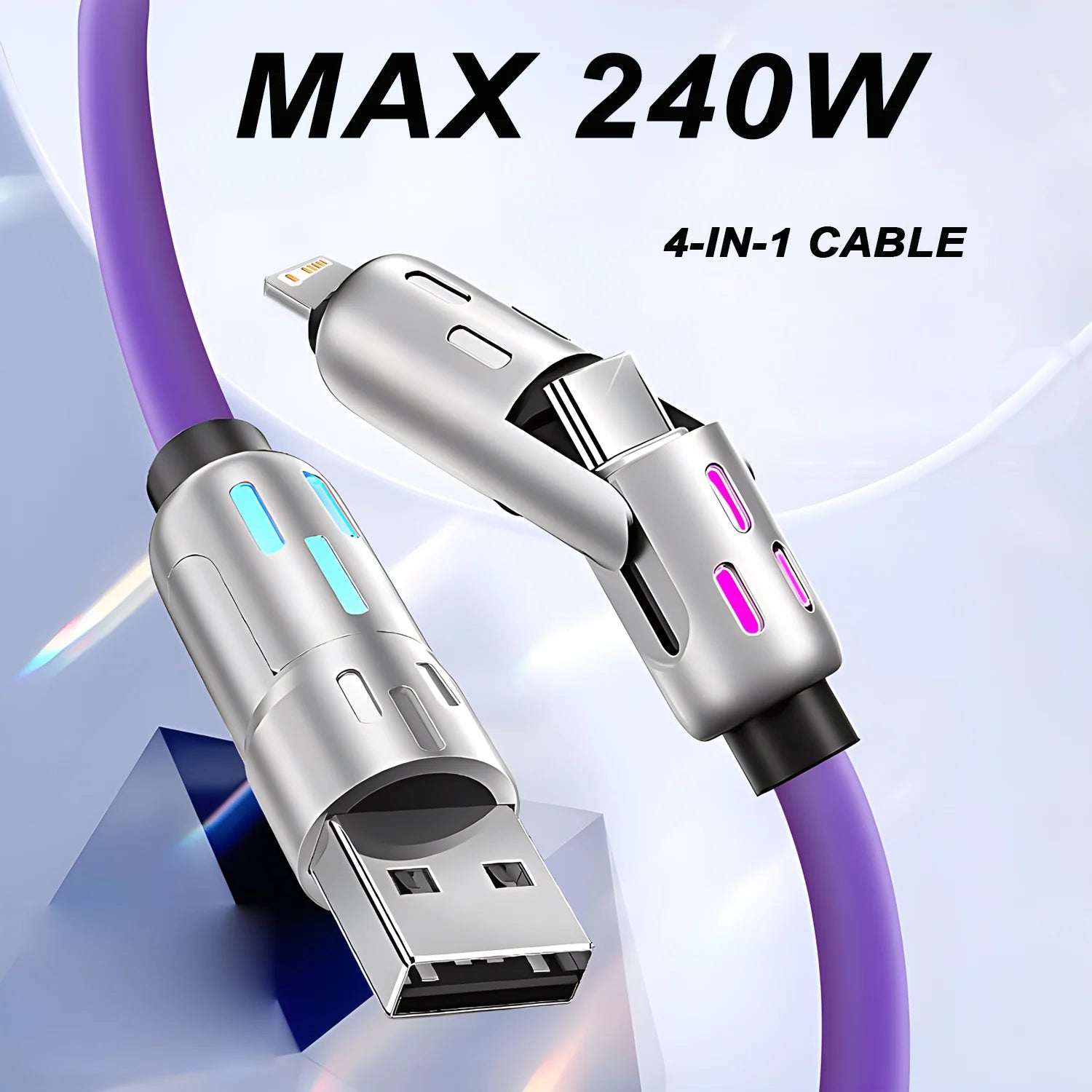 240W USB-C to USB-C Fast Charging Cable with LED – 1M