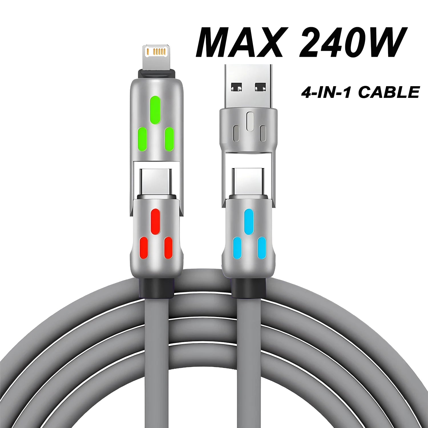 240W USB-C to USB-C Fast Charging Cable with LED – 1M