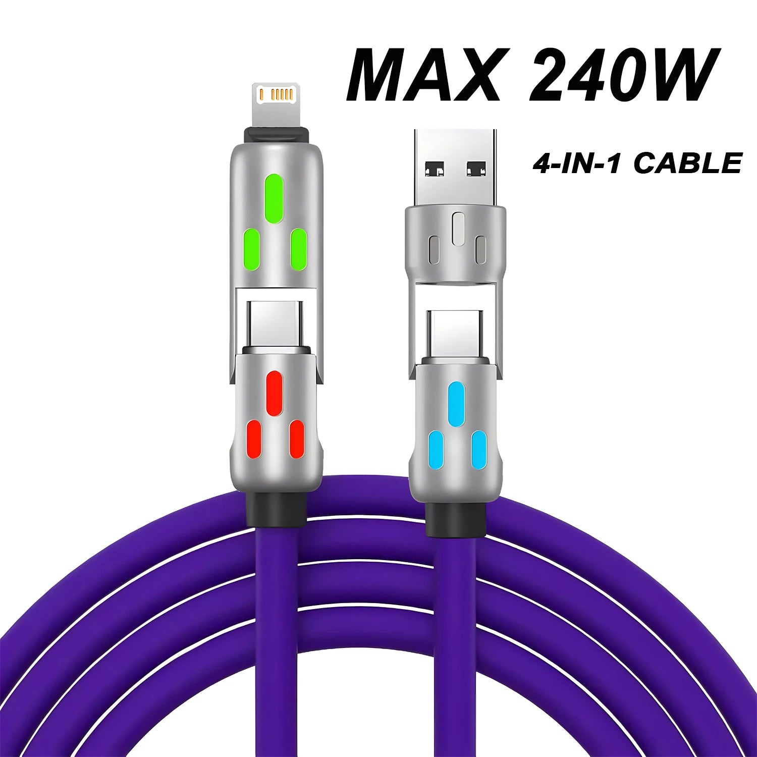 240W USB-C to USB-C Fast Charging Cable with LED – 1M
