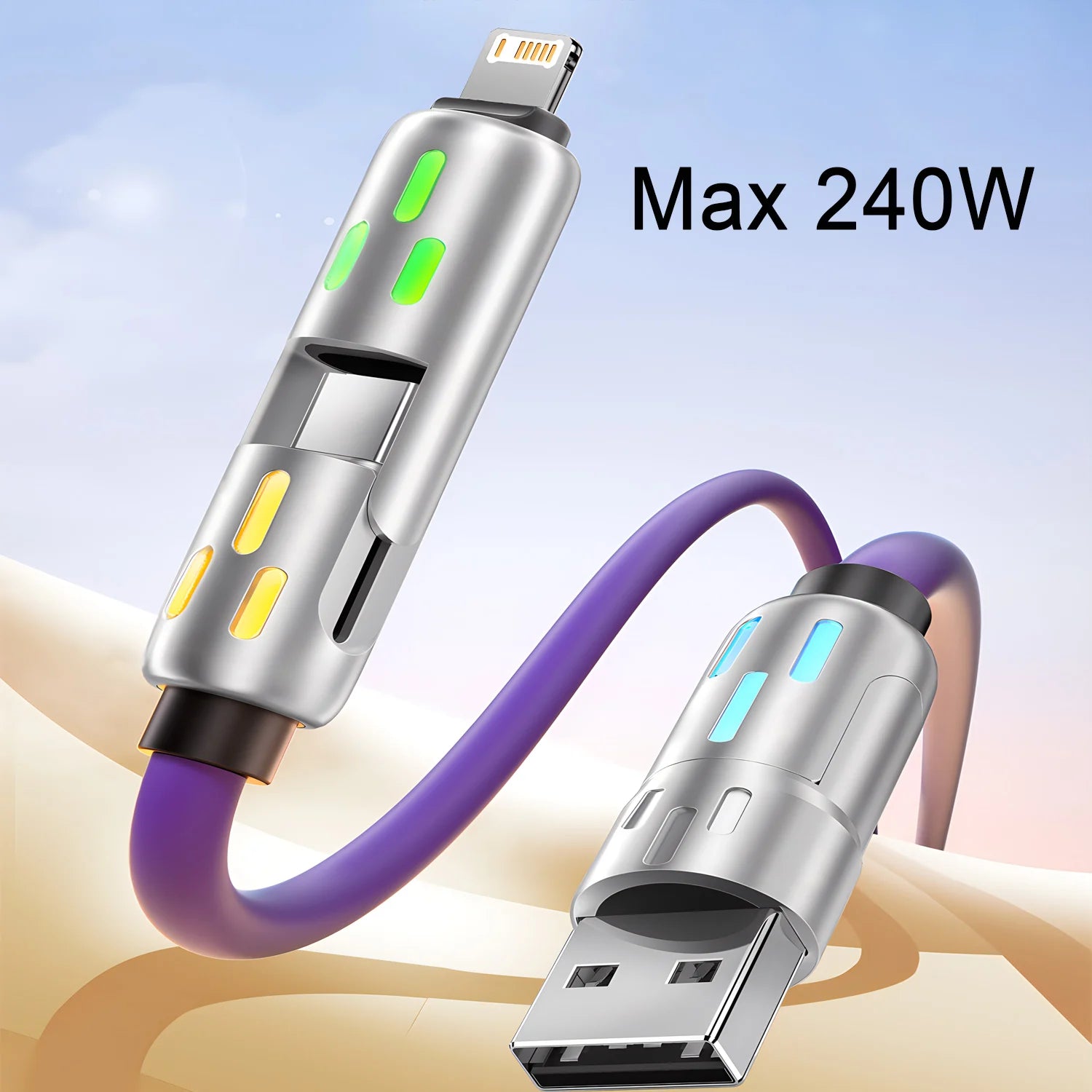 240W USB-C to USB-C Fast Charging Cable with LED – 1M